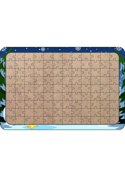 Yılbaşı Pengueni 108 Parça Ahşap Çocuk Puzzle Yapboz