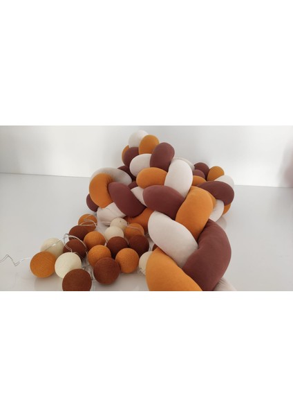 420 cm 3'lü Örgü Koruma /80X130 Anne Yanı Park Beşik - Yatak Koruyucu