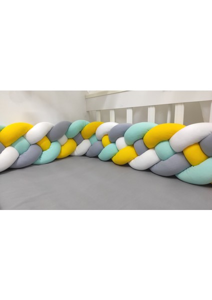 360 cm 4'lü Örgü Koruma /60X120 Anne Yanı Park Beşik - Yatak Koruyucu