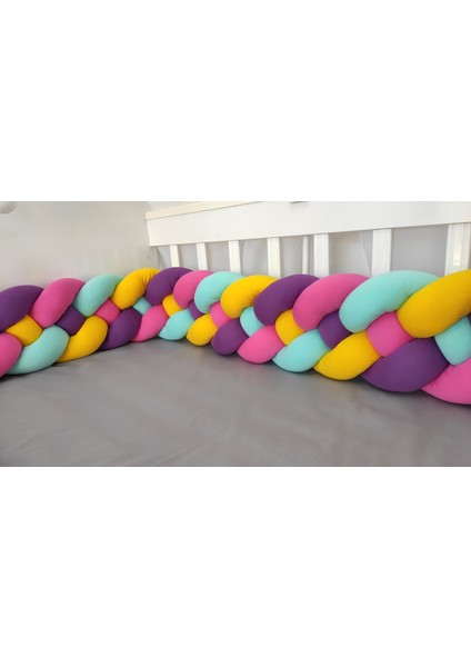 380 cm 4'lü Örgü Koruma /70X120 Anne Yanı Park Beşik - Yatak Koruyucu