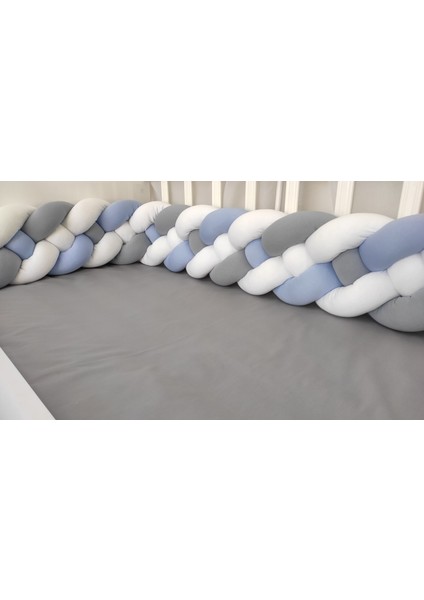 420 cm 4'lü Örgü Koruma /80X130 Anne Yanı Park Beşik - Yatak Koruyucu