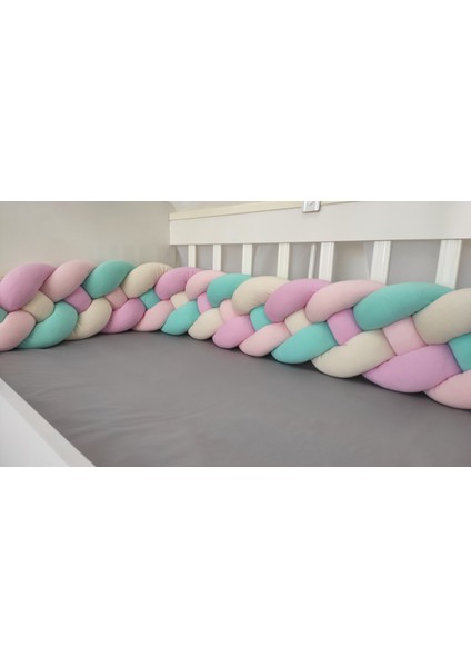 380 cm 4'lü Örgü Koruma /70X120 Anne Yanı Park Beşik - Yatak Koruyucu