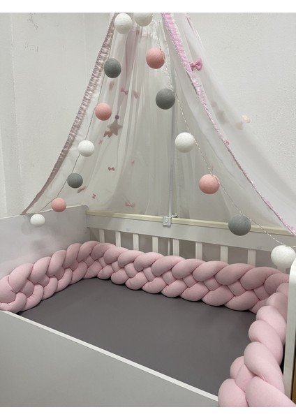 400 cm 4'lü Örgü Koruma /70X130 Anne Yanı Park Beşik - Yatak Koruyucu