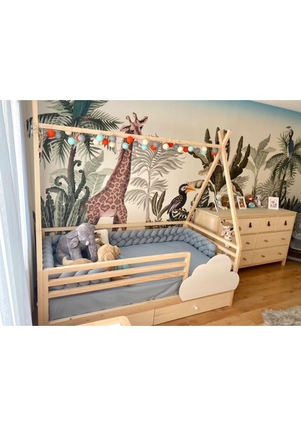 640 cm 4'lü Örgü Koruma /120X200 Montessori Yatak Koruyucu