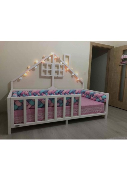 500 cm 4'lü Örgü Koruma /90X190 Montessori Yatak Koruyucu indirimleri