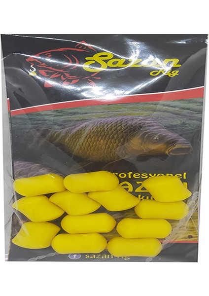 16 mm Yüzen Silikon Sarı Dumbell Tipi Yapay Yem (12 Adet) modelleri