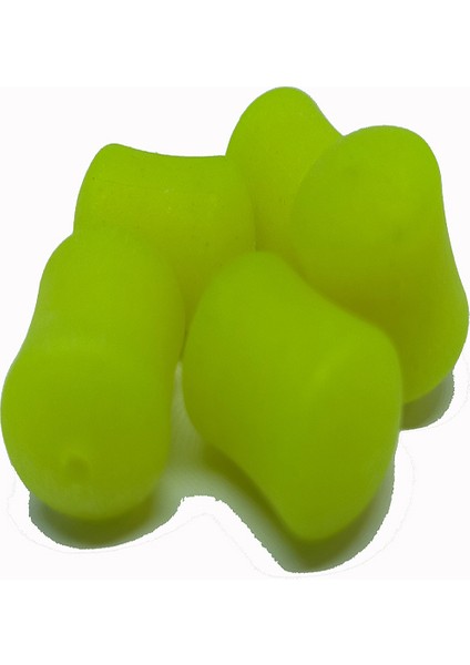 16 mm Yüzen Silikon Fluo Yeşil Dumbell Tipi Yapay Yem (12 Adet)