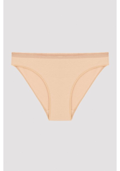 Bej Easy Pamuklu Trim Slip Külot