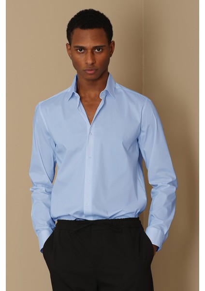 Austın Erkek Klasik Gömlek Slim Fit Siyah