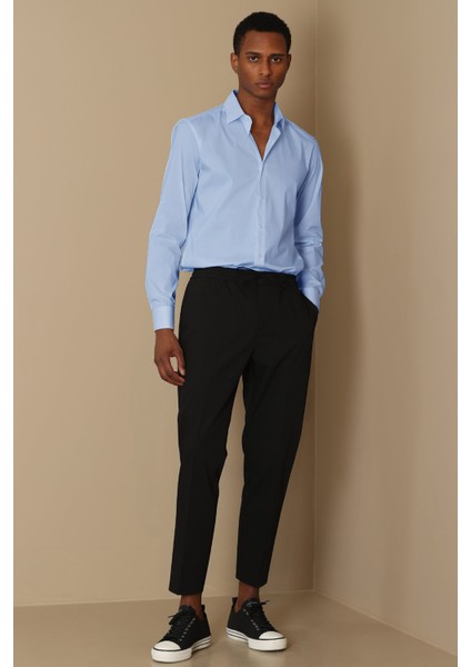 Austın Erkek Klasik Gömlek Slim Fit Siyah