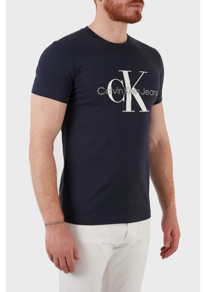 Calvin Klein Erkek Core Monogram Slim Lacivert T-Shirt