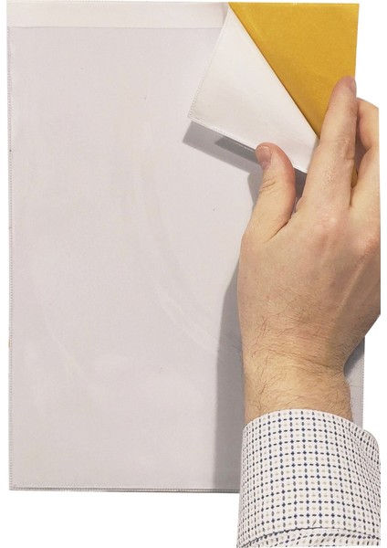 A4 Yapıştırma Kanban Evrak Cebi Beyaz (10 Lu Paket)