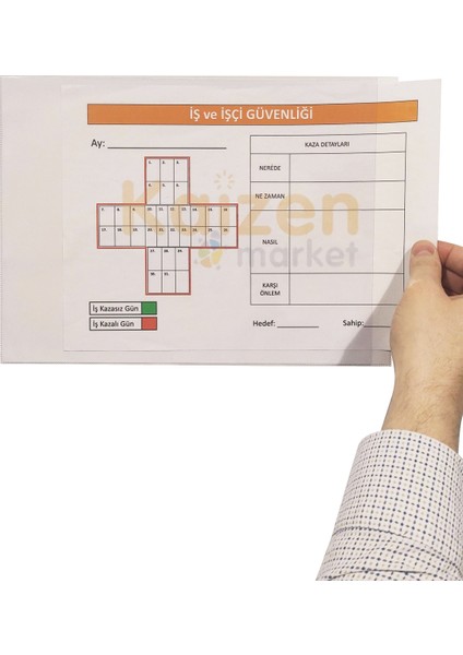 A4 Yapıştırma Kanban Evrak Cebi Beyaz (10 Lu Paket) fiyatları
