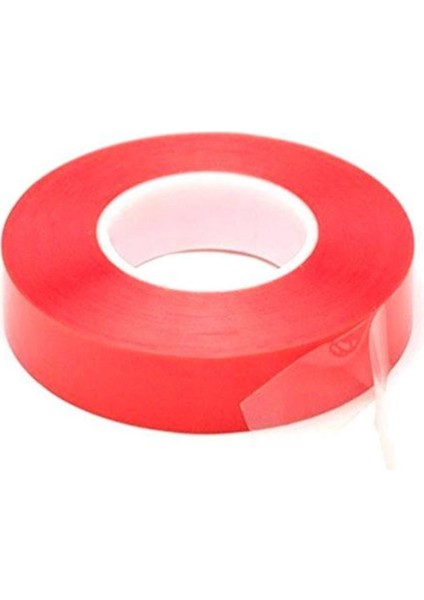 Çift Taraflı Akrilik Silikonize Bant 18 mm x 2 Metre Kırmızı Vhb-