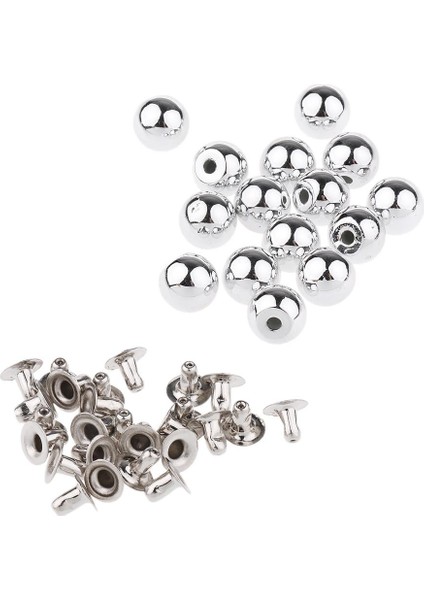 15 Takım 10 mm Plastik Inci Topu Çiviler Perçin Spike Vida (Yurt Dışından)