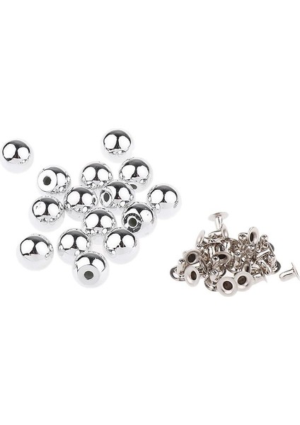 15 Takım 10 mm Plastik Inci Topu Çiviler Perçin Spike Vida (Yurt Dışından)