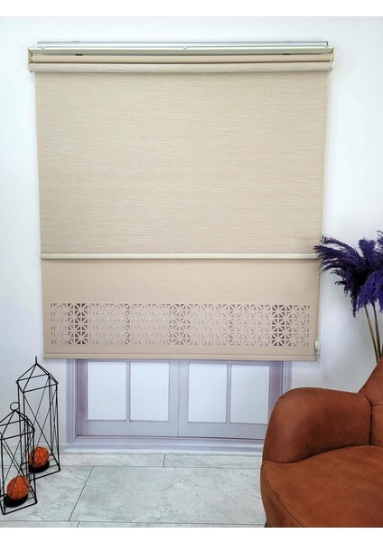 Çift Mekanizmalı Lazer Kesim Tül ve Stor Perde MLT1045 fiyatları