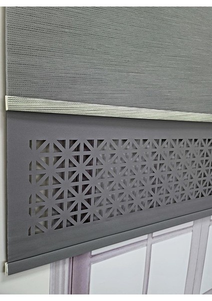 Çift Mekanizmalı Lazer Kesim Tül ve Stor Perde MLT1045