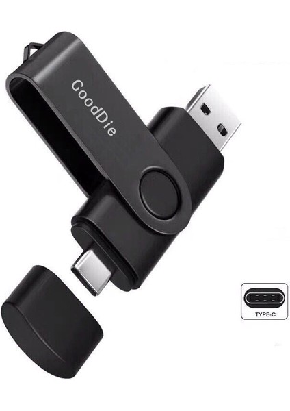 16 GB USB 2.0 Cep Telefonu ve Bilgisayar Için Çift Kullanımlı U Disk - Siyah (Yurt Dışından)