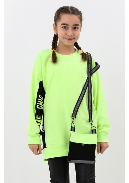 Kız Çocuk Oversize Çantalı Sweatshirt 9-14 Yaş 13995