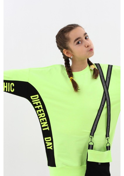 Kız Çocuk Oversize Çantalı Sweatshirt 9-14 Yaş 13995