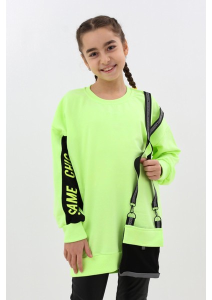 Kız Çocuk Oversize Çantalı Sweatshirt 9-14 Yaş 13995