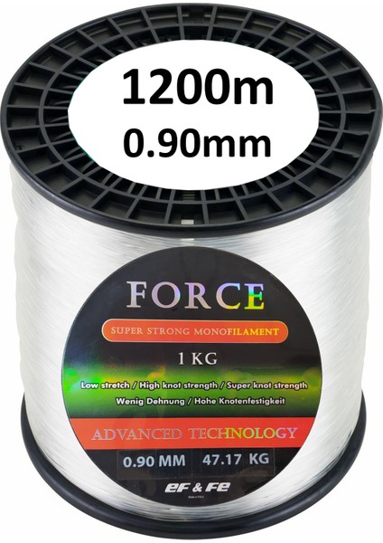 Force 1200M 0.90MM Bobin Misina Çekeri 47.17KG Beyaz