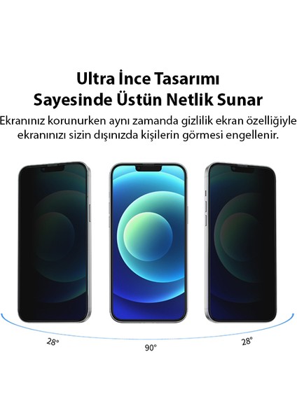 Iphone 13 Pro Max Uyumlu 3D Full Privacy Gizlilik Hayalet Cam Ekran Koruyucu fiyatları