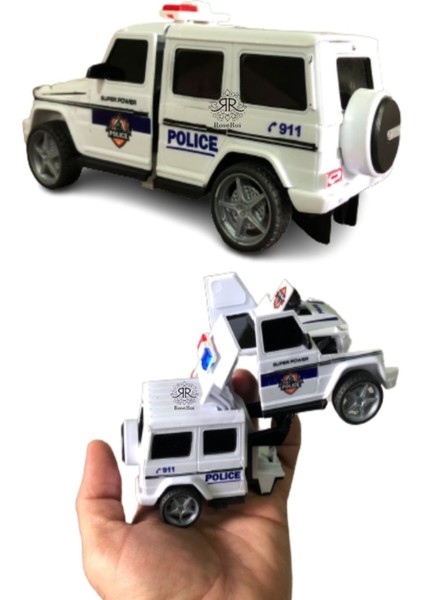 Oyuncak Jeep Wrangler Ur Polis Aracı Dönüşebilen Transformers Robot Jeep