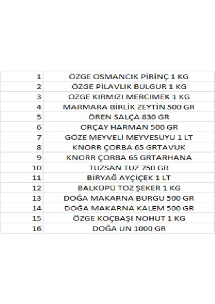 Ramazan Kumanya Erzak Gıda Kolisi 16 Parça Ekonomik Paket fiyatları