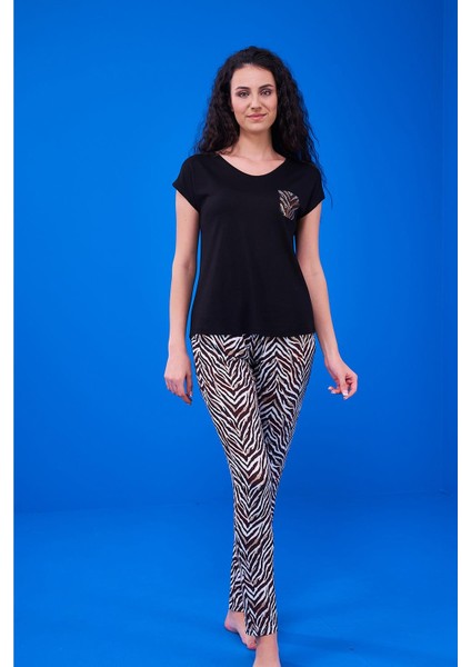 23184 Kadın Desenli Pijama Takım