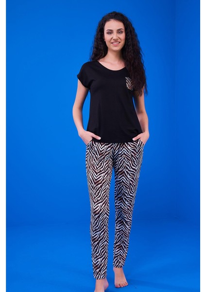 23184 Kadın Desenli Pijama Takım