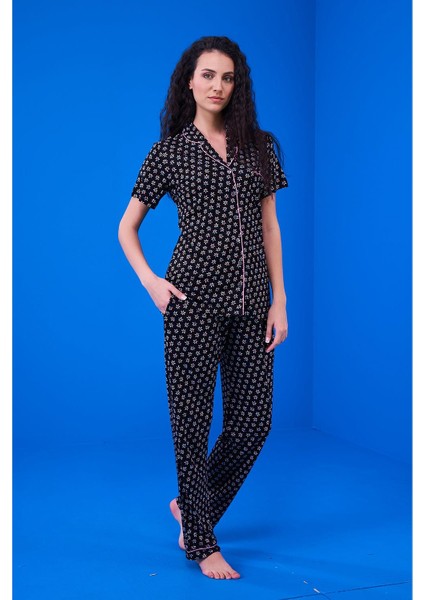 23202 Kadın Patlı Desenli Pijama Takım