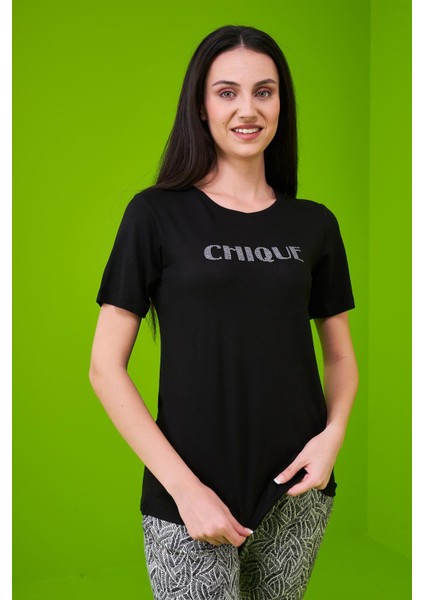 23174 Kadın Desenli Pijama Takım
