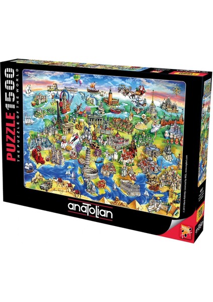 4557 Anatolian Avrupa Haritası 1500 Parça Puzzle