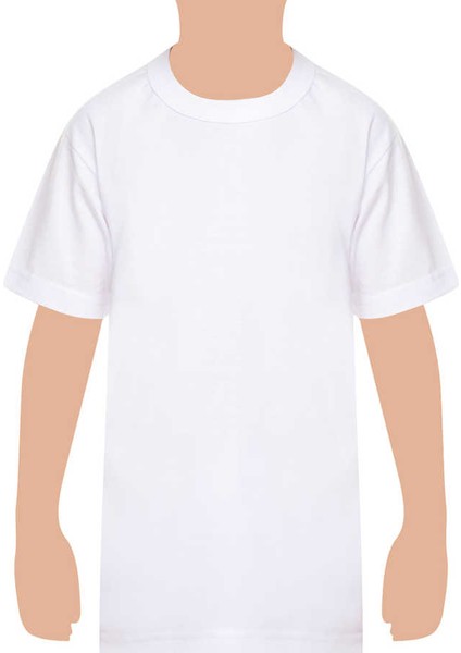 12'li Paket 0128 Penye %100 Pamuk Sıfır Yaka Kısa Kol Erkek Çocuk Fanila