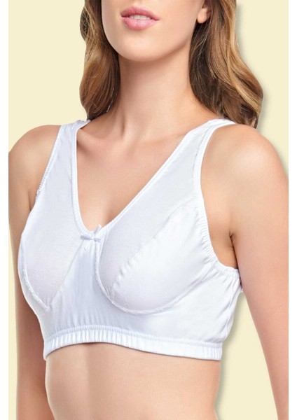 0152 Kadın Pamuklu Penye Body Sütyen Beyaz