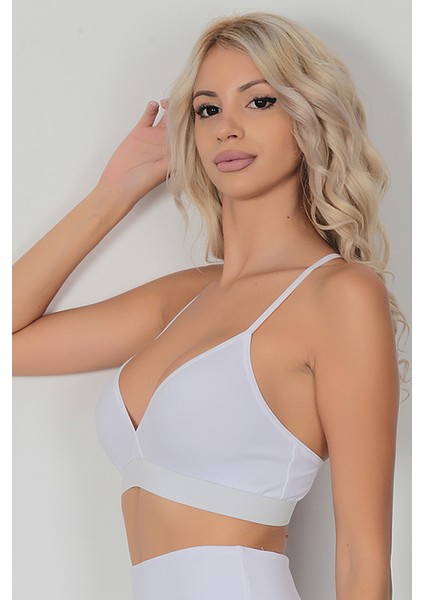 Kadın Beyaz Bralet Fitness Sütyeni