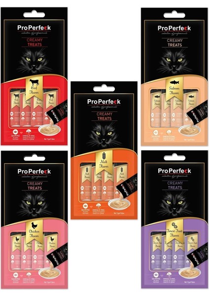 Creamy Treats 5 Çeşit Karma Sıvı Kedi Ödülü 20 x 15 gr