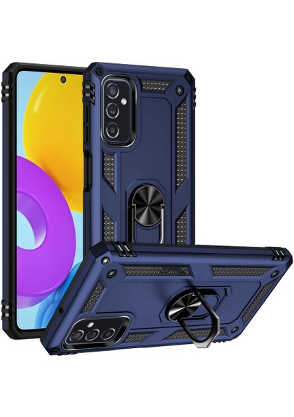 Samsung Galaxy M52 Kılıf Çift Katmanlı Yüzüklü Manyetik Vega Kapak