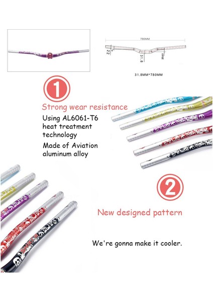 Dağ Bisikleti Bisiklet Gidon Yokuş Aşağı Bisiklet Yükseltici Bar 31.8mm 720MM / 780MM Mor 780MM (Yurt Dışından) fırsatları