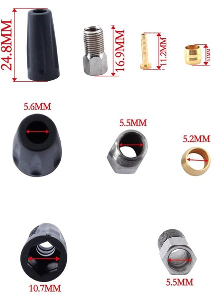 ST Decor 16 Bisiklet Hidrolik Fren Hortumu Zeytin / Burç Ekler Vidalar BH59 Fittings Caps (Yurt Dışından)