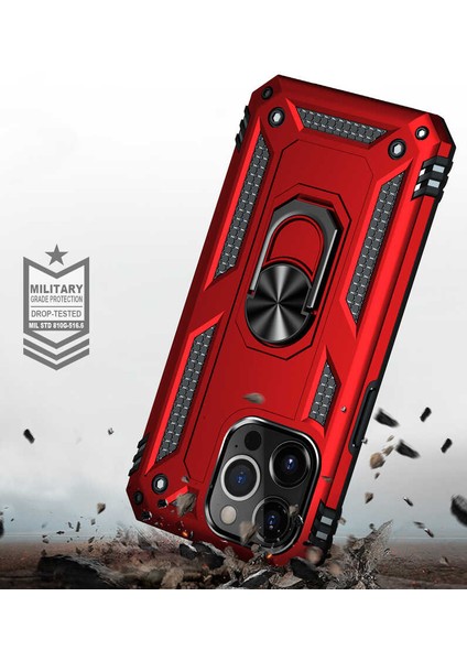 Apple Iphone 13 Pro Kılıf Çift Katmanlı Yüzüklü Manyetik Vega Kapak fırsatları