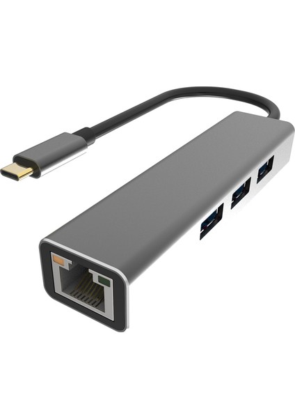 DH311A Type-C To USB3.0-3 + RJ45 Çoklayıcı