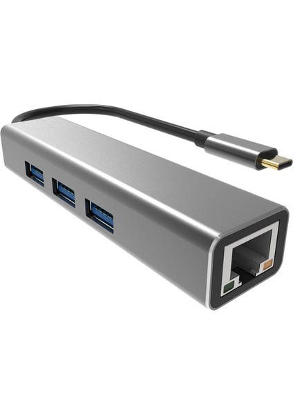 DH311A Type-C To USB3.0-3 + RJ45 Çoklayıcı