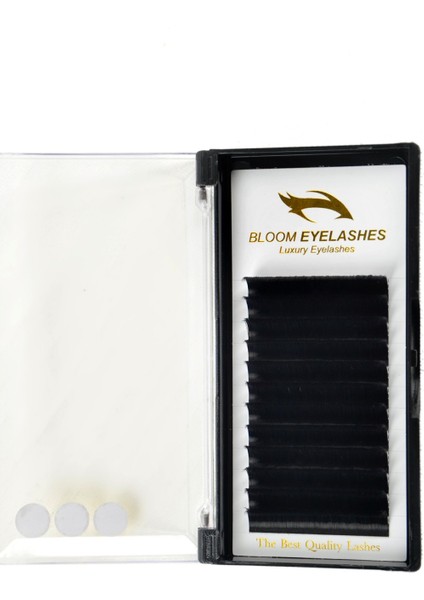 Luxury Eyelashes  C Kıvrım 16 mm Uzunluk Ipek Kirpik, Volume Kirpik Çek-Tak Sistem (0,07 mm Kalınlık) BLOOMLUXURY16C