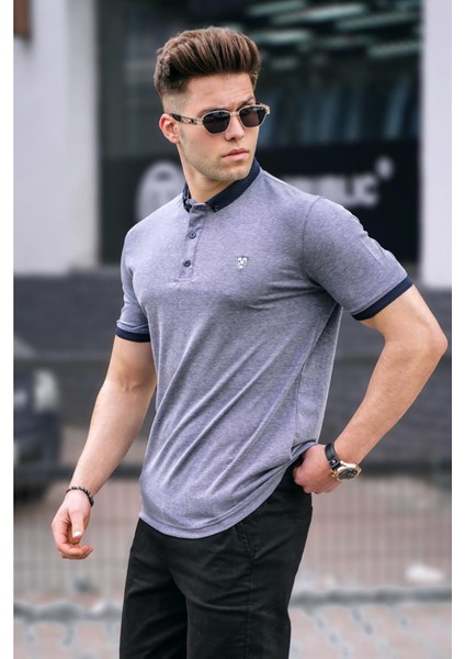 Lacivert Polo Yaka Basic Erkek Tişört