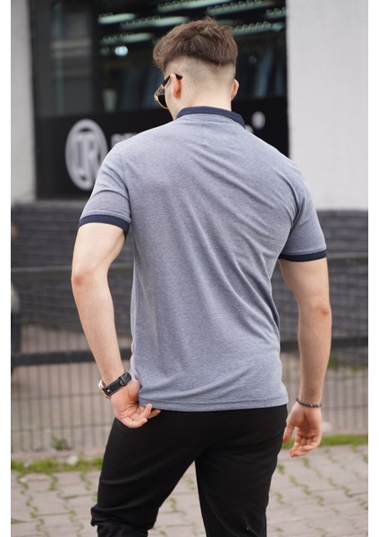 Lacivert Polo Yaka Basic Erkek Tişört