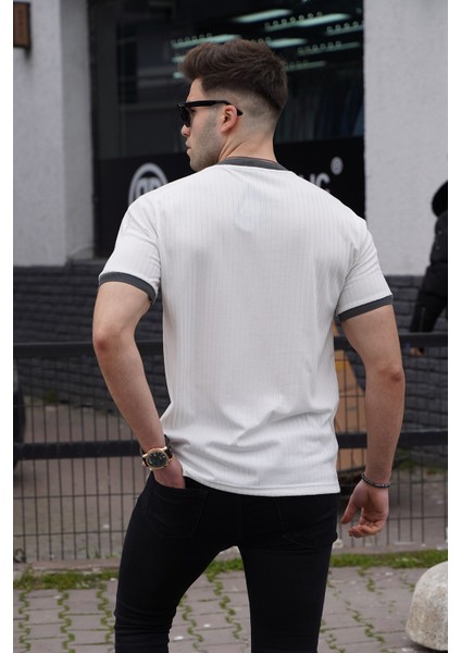 Beyaz Fermuar Yaka Erkek Penye Tişört fiyatları