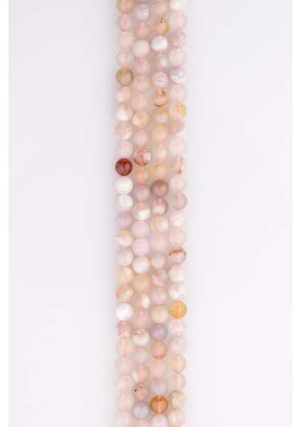 Flower Agate Doğal Taş Dizi 8 mm Küre Kesim